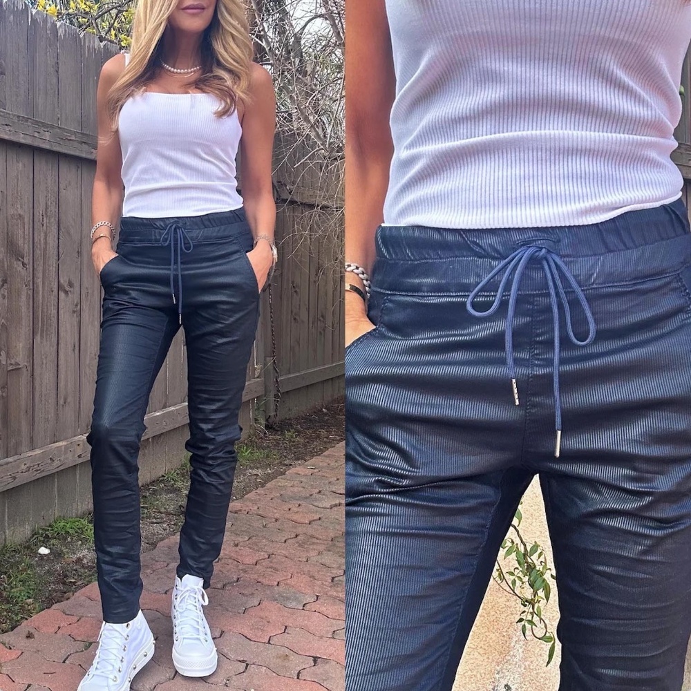 Bevy Flog Shely Drawstring Pants In Blue Stripe S… - image 1